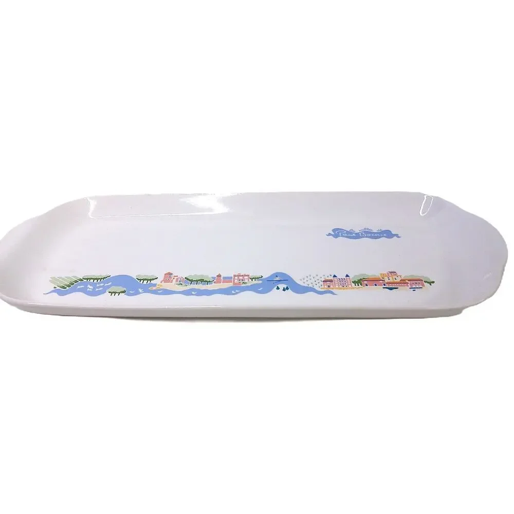 Vintage 1987 Paul Bocuse Robinson Tray Platter La Vallee Town Scene Pottery